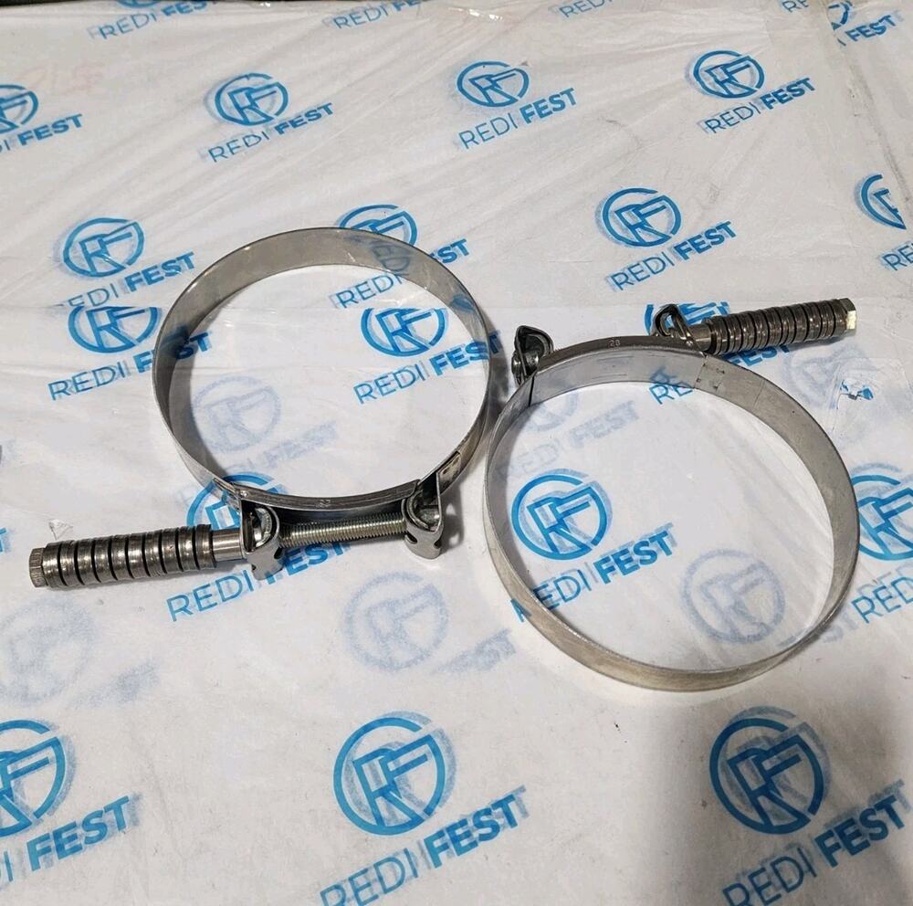 (2-Pack) 6" Mikalor Clamp, T-Bolt for M2A2 Engine, Screw, Constant Tension